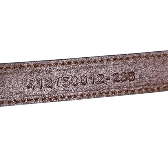 Lauren Ralph Lauren Brown Silver Belt Women Leather Office Preppy - Picture 4 of 7